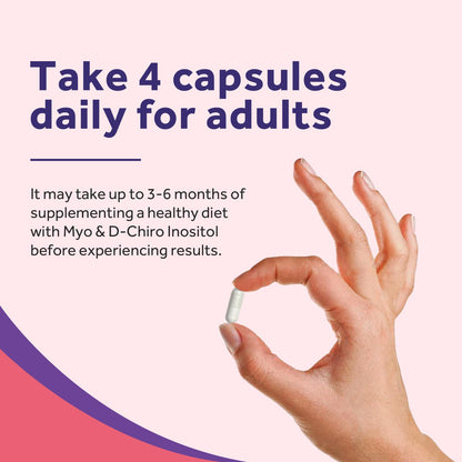 Doctor's Recipes Inositol Supplement – 40:1 Myo-Inositol & D-Chiro Inositol, 2,050 mg per serving, Hormone Balance & Fertility Support, 120 Vegan Caps