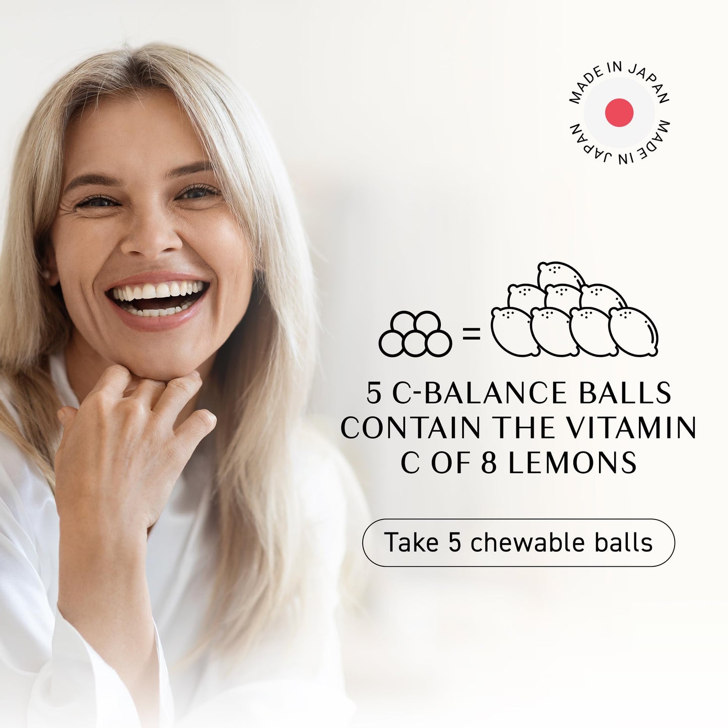Umeken C-Balance Chewable Vitamin C - High Potency for Adults & Kids, 200g (4.5 Months)