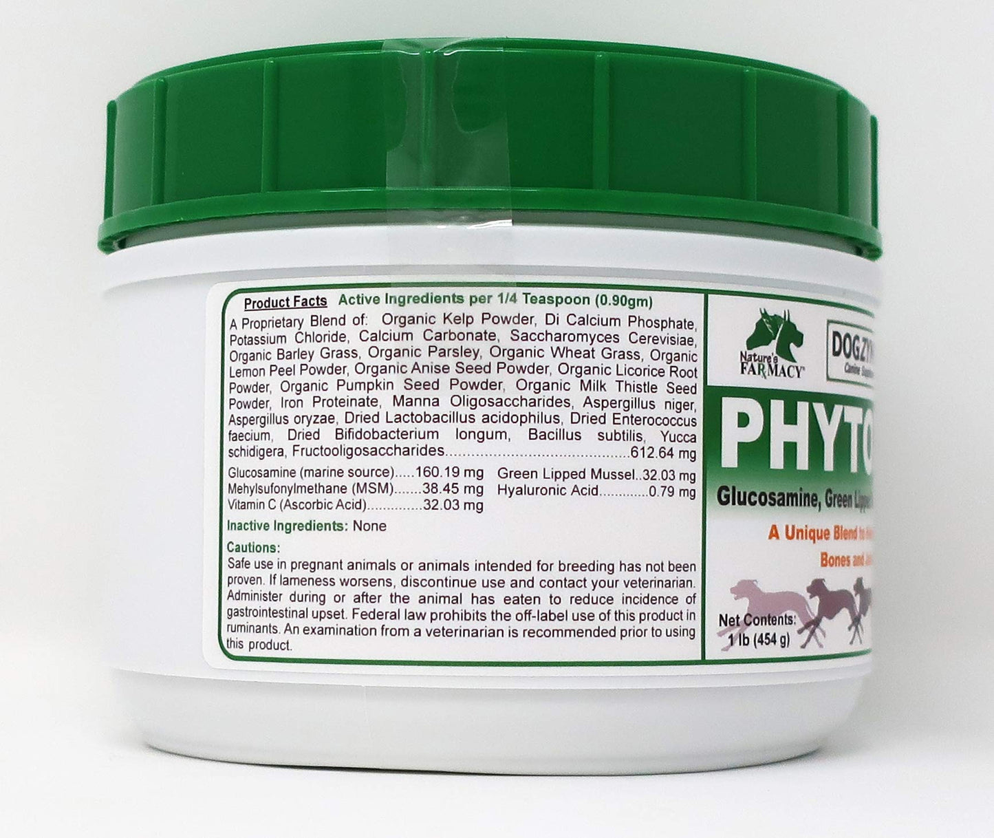 Dogzymes Phyto Flex – Glucosamine, Chondroitin, MSM & Hyaluronic Acid for Dogs (1 lb)