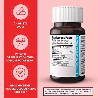 Dona Crystalline Glucosamine Sulfate 750 mg | Joint Health & Knee Comfort | 60 Count (2-Pack)