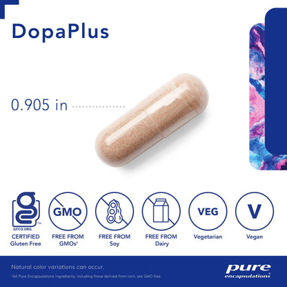 Pure Encapsulations DopaPlus — Supports Dopamine Production for Daily Brain Function* | Folate, B6 & L-5-MTHF | Non-GMO & Vegan - 180 Capsules