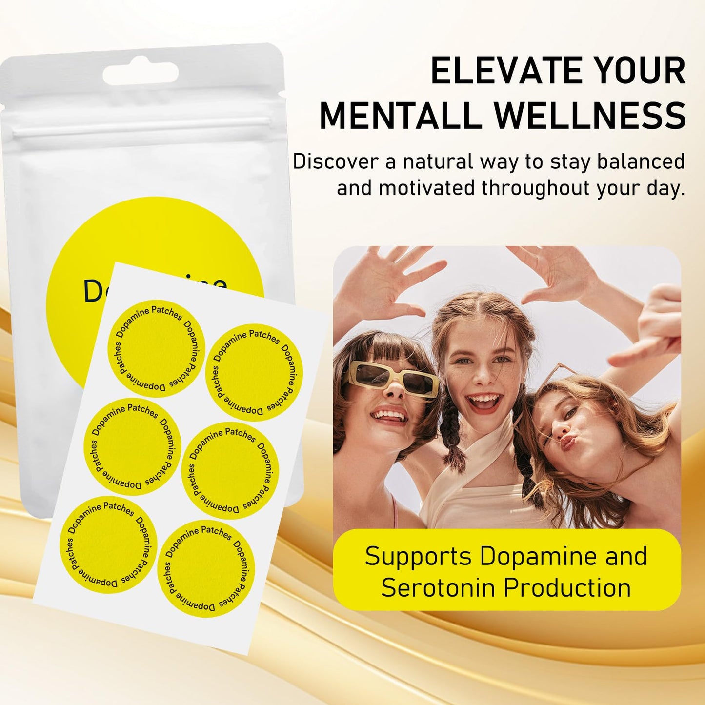 Dopamine Patches – Mood Boost & Positivity | 30 Vegan Mood Patches