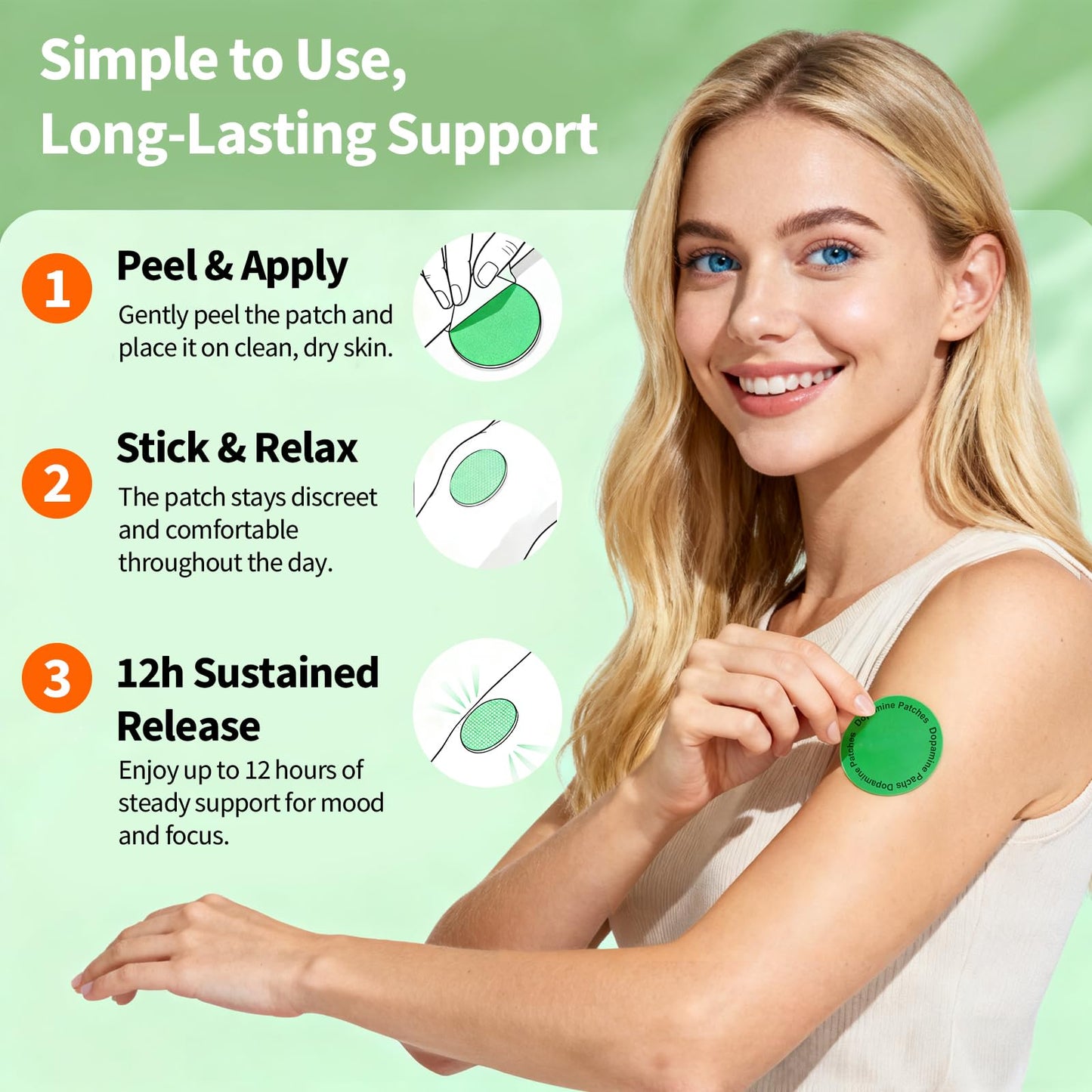 Dopamine Patches Extra Strength – Mood Support & Focus | 60 Patches