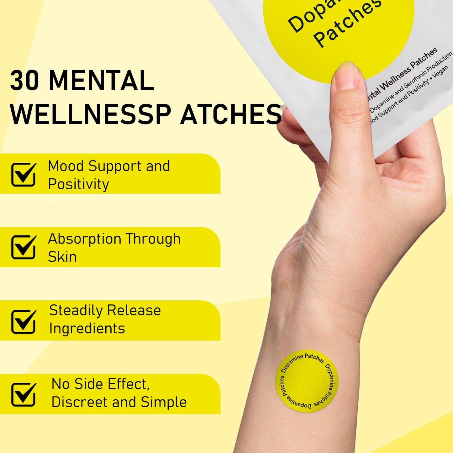 Dopamine Patches – Mood Boost & Positivity | 30 Vegan Mood Patches