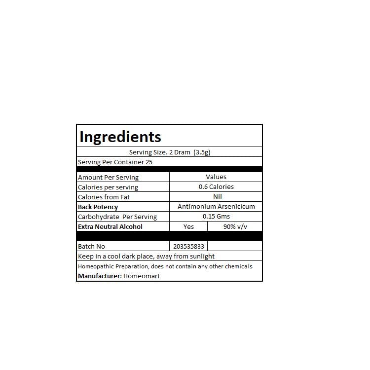 Antimonium Arsenicicum Homeopathy Pellets 6C – Pack of 3 | HomeoMart