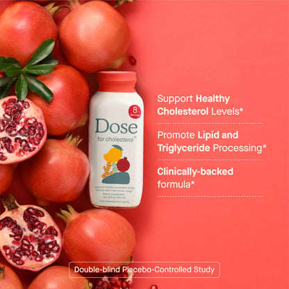 DOSE for Cholesterol Supplements – Gluten-Free Vegan, Zero Sugar, 16oz Bottle, 3-Pack