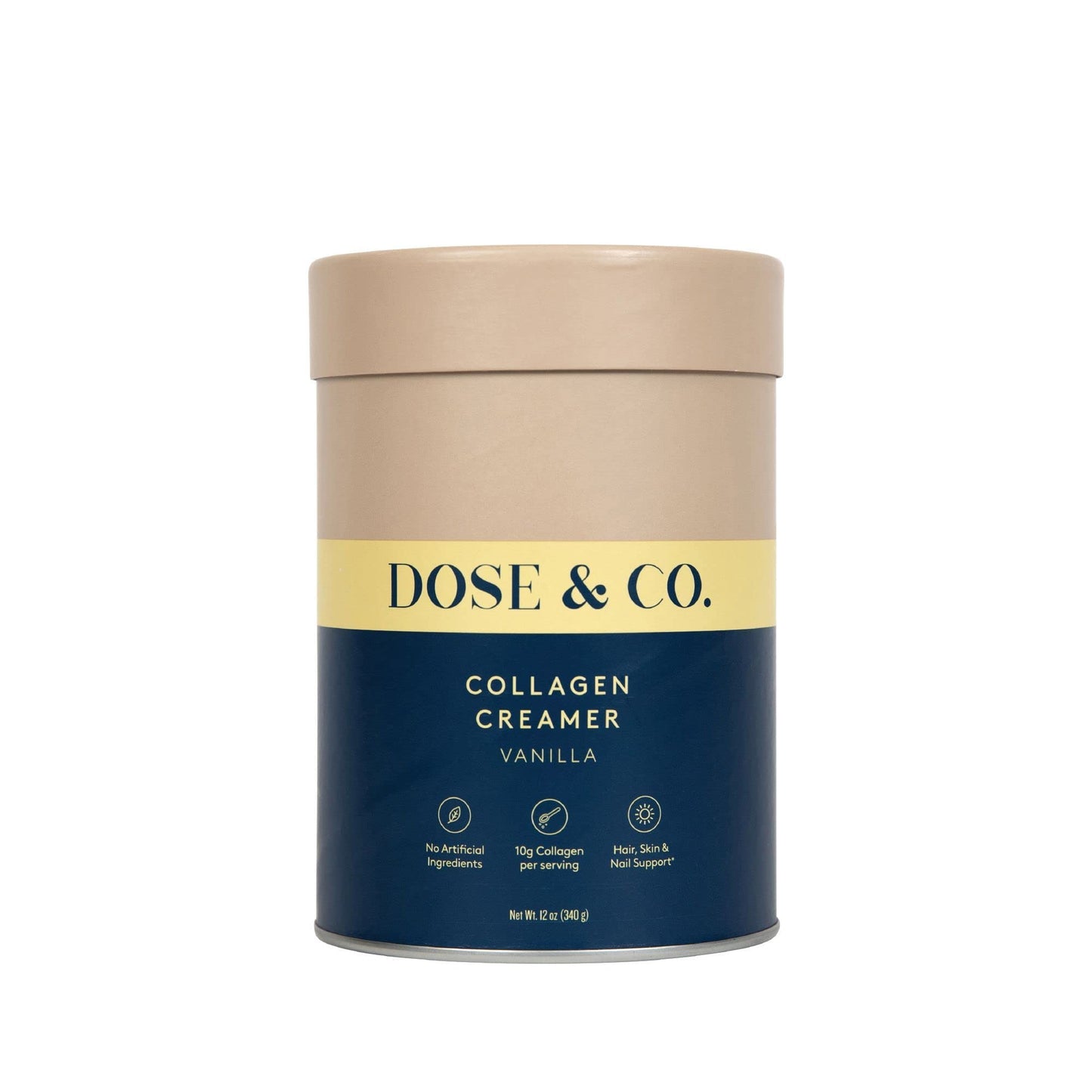 DOSE & CO. Collagen Creamer Vanilla - 12oz (340g) | Collagen Coffee Creamer