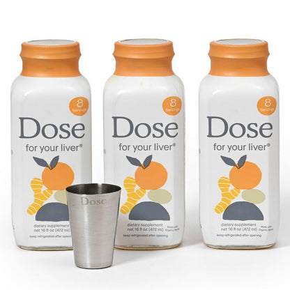 DOSE Liver Cleanse Detox & Repair - Organic Milk Thistle & Turmeric (16oz x3)