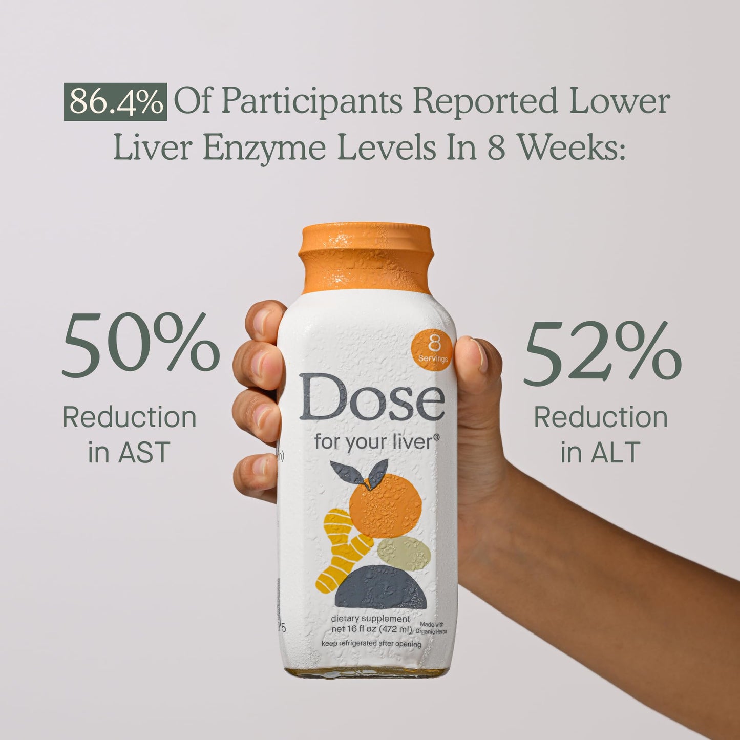 DOSE Liver Cleanse Detox & Repair - Organic Milk Thistle & Turmeric (16oz x3)