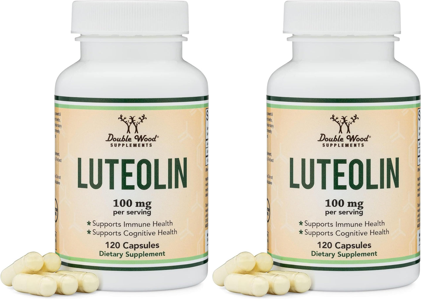 Double Wood Supplements Luteolin 100mg – 120 Capsules Gluten Free (Pack of 2)