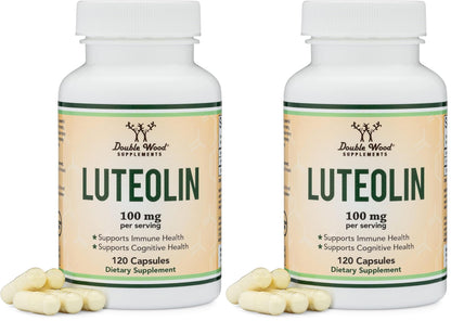 Double Wood Supplements Luteolin 100mg – 120 Capsules Gluten Free (Pack of 2)