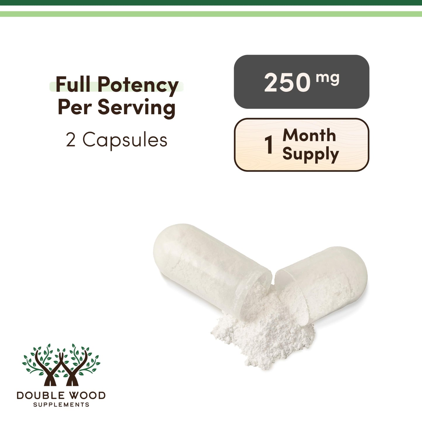 Double Wood NMN 250mg – 60 Capsules, 30 Servings, Gluten Free