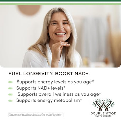 Double Wood NMN 250mg – 60 Capsules, 30 Servings, Gluten Free