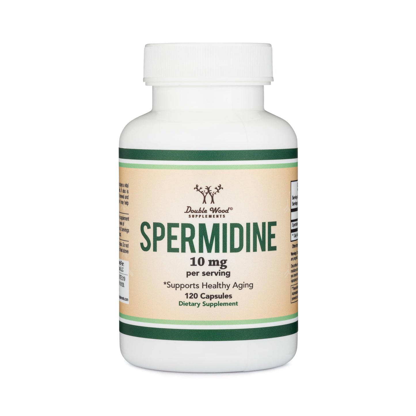 Double Wood Spermidine Supplement 10 mg (99% Spermidine 3HCl) – 120 Capsules – Third-Party Tested