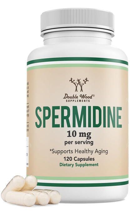 Double Wood Spermidine Supplement 10 mg (99% Spermidine 3HCl) – 120 Capsules – Third-Party Tested