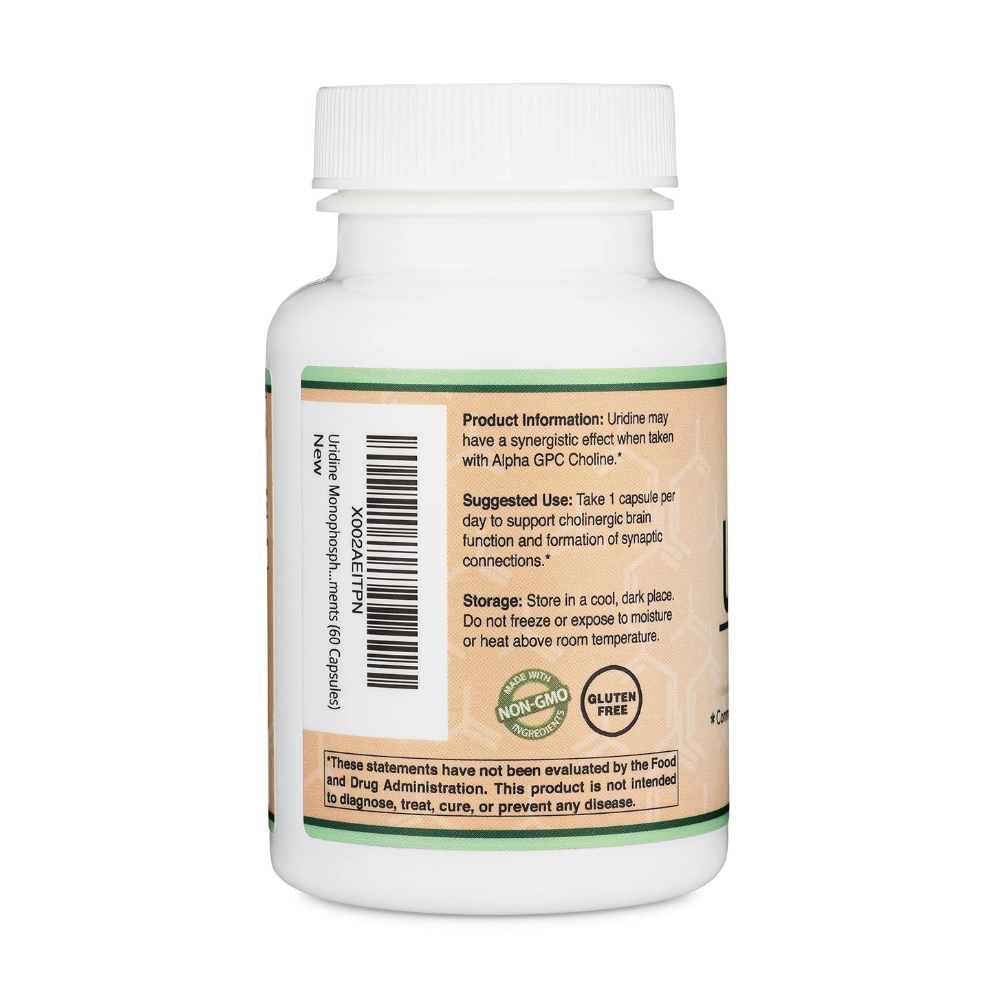 Uridine Monophosphate 300mg – Third-Party Tested (Choline Enhancer) | Double Wood (Pack of 2)