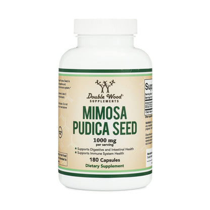 Double Wood Mimosa Pudica Seed Capsules 1000mg – Digestive Support – Pack of 2 (360 Capsules)
