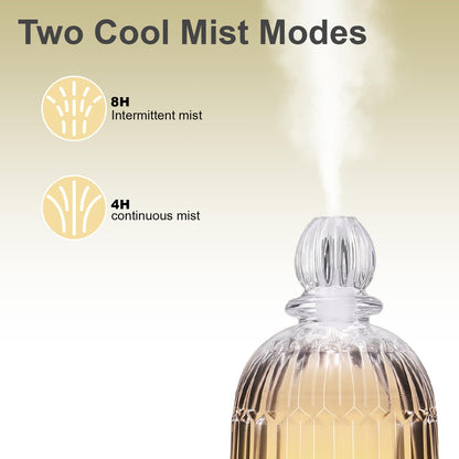 DOUDING 120ml Glass Essential Oil Diffuser | Auto Shut-Off, 7-Color LED, White Base