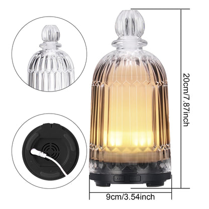 DOUDING Glass Essential Oil Diffuser – 120ml, 7-Color LED, Auto Shut-Off