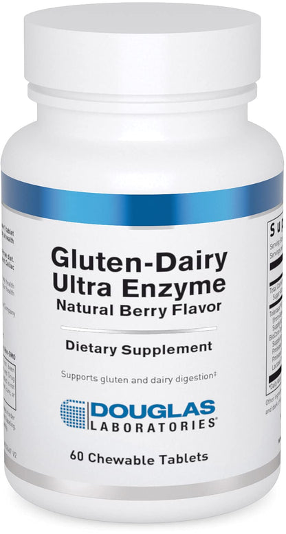 Douglas Laboratories Gluten-Dairy Ultra Enzyme | Gluten & Dairy Digestion Support | 60 Chewable Tablets