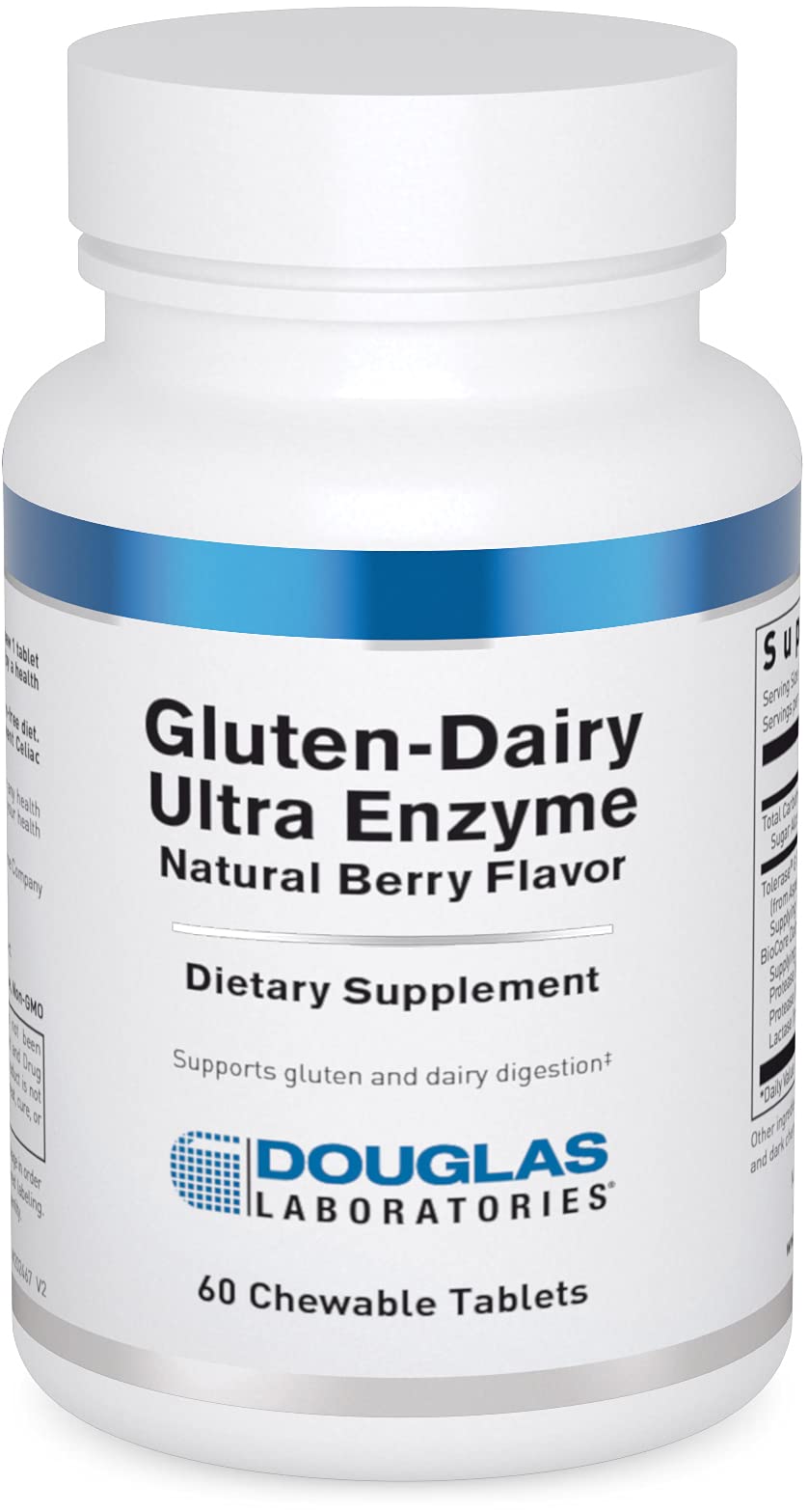 Douglas Laboratories Gluten-Dairy Ultra Enzyme | Gluten & Dairy Digestion Support | 60 Chewable Tablets
