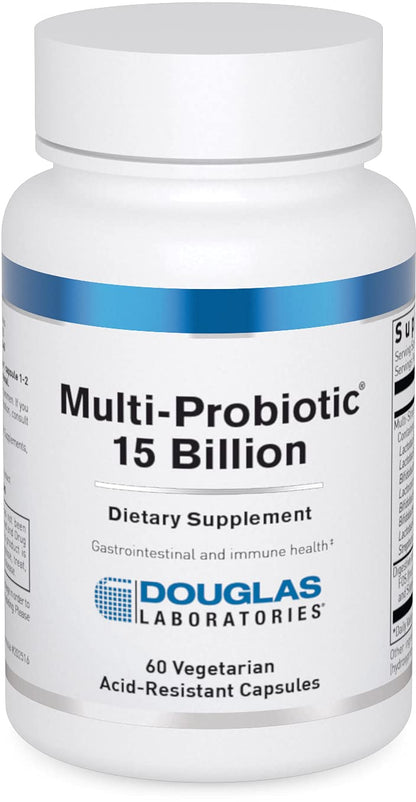 Douglas Laboratories Multi-Probiotic 15B – Shelf-Stable Probiotic with Prebiotic FOS, 60 Vegetarian Capsules