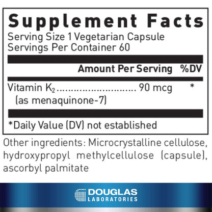 Douglas Laboratories Vitamin K2 90 mcg MK-7 – Bone & Heart Health, Vegetarian, 60 Caps
