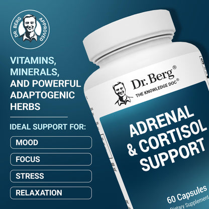 Dr. Berg Adrenal & Cortisol Capsules – Adrenal Support & Cortisol Manager (60 Capsules)
