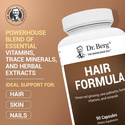 Dr. Berg All-in-One Vitamins for Hair, Skin & Nails – Advanced Formula (90 Veg Capsules)