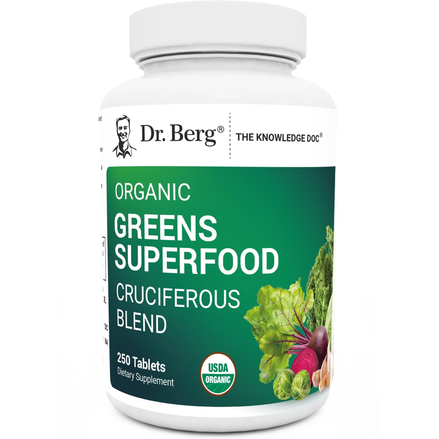 Dr Berg Nutritionals Greens Superfood Tablets – 11 Phytonutrient Cruciferous Veg, 250 Tablets