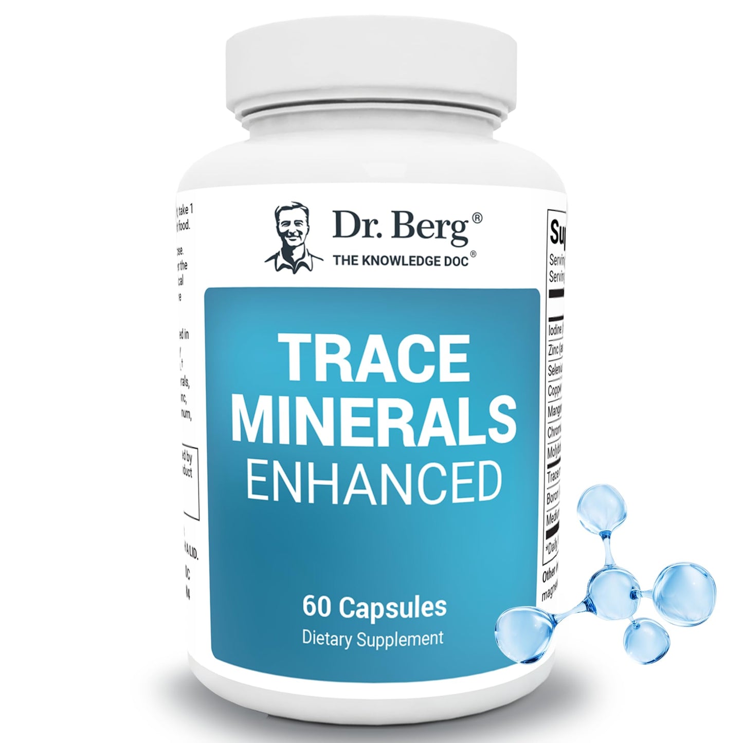 Dr. Berg Trace Minerals Enhanced Complex – 70+ Minerals with 10 mg Zinc | 60 Capsules