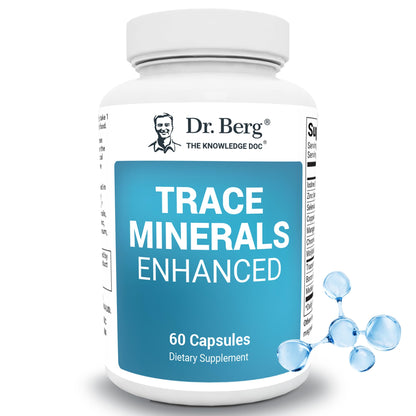 Dr. Berg Trace Minerals Enhanced Complex – 70+ Minerals with 10 mg Zinc | 60 Capsules