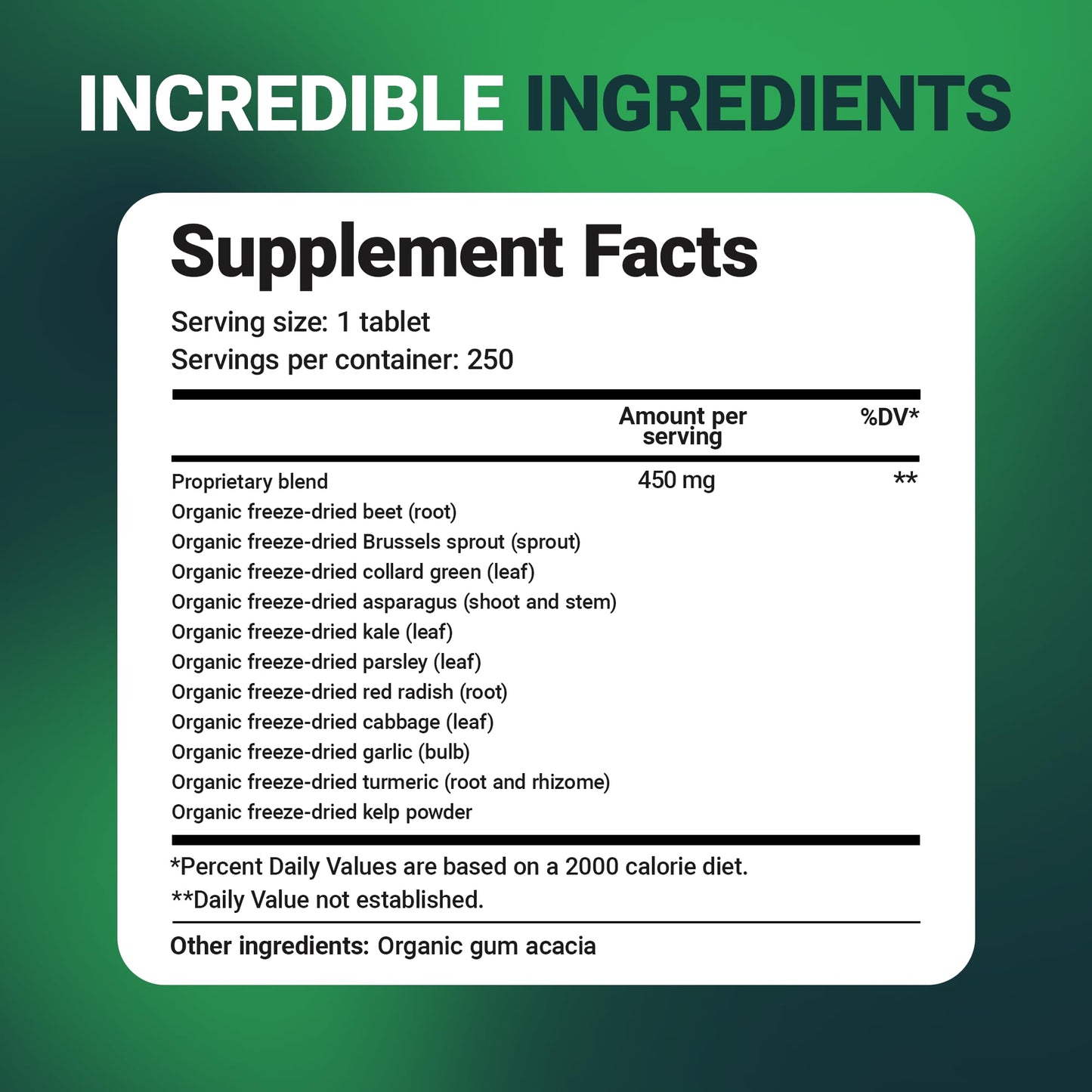 Dr Berg Nutritionals Greens Superfood Tablets – 11 Phytonutrient Cruciferous Veg, 250 Tablets
