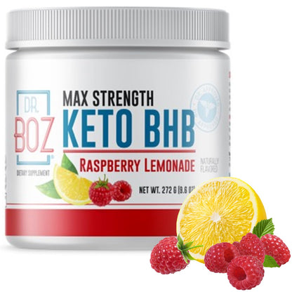 Dr. Boz Keto BHB Powder Raspberry Lemonade 20 Servings – Energy & Cravings Support