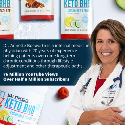 Dr. Boz Keto BHB Powder Raspberry Lemonade 20 Servings – Energy & Cravings Support