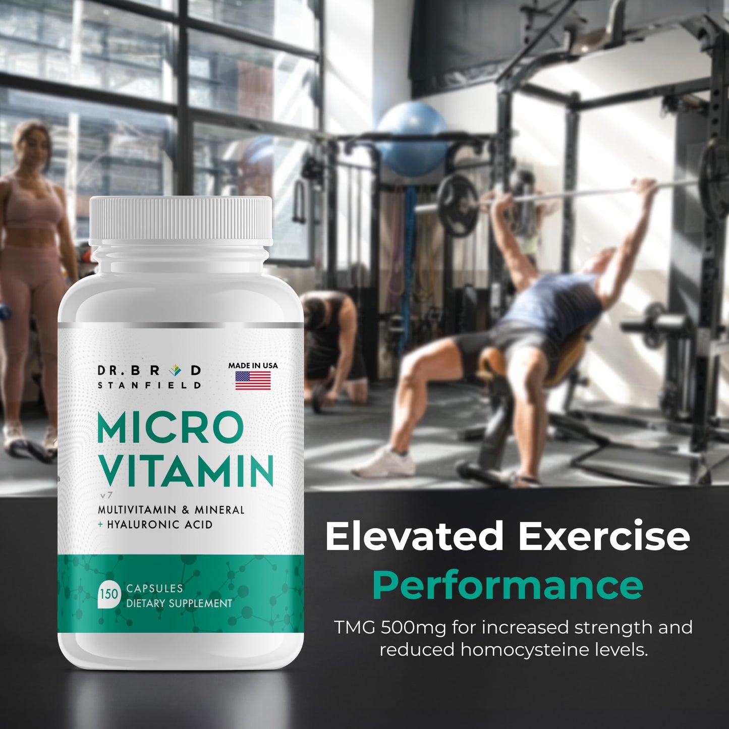 Dr Brad Stanfield Daily Low Dose MultiVitamin & Mineral for Brain Health, Skin Hydration & Exercise Support – 150 Count