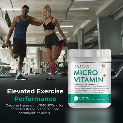 Dr Brad Stanfield MicroVitamin+ Collagen Peptides + Creatine + Hyaluronic Acid (30 Servings, Mixed Berry)