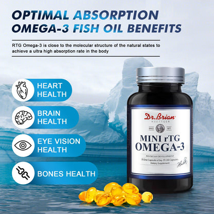 Dr. Brian Fish Oil Supplement 130 Softgels | Highly Absorbed rTG Omega-3 with EPA/DHA