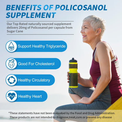 Dr. Brian Policosanol 20mg | 90 Policosanol Tablets for Heart Health Support | Non-GMO, Vegan, Gluten Free, Dairy Free