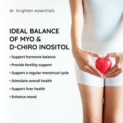 Dr. Brighten Myoinositol Plus – Doctor Formulated Myo- & D-Chiro-Inositol for Hormone Balance & Ovarian Health