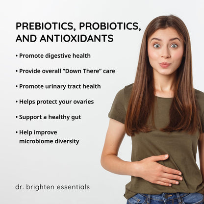 Dr. Brighten Women’s Probiotic – Probiotics, Prebiotics, Antioxidants & Sunfiber | 60 Capsules