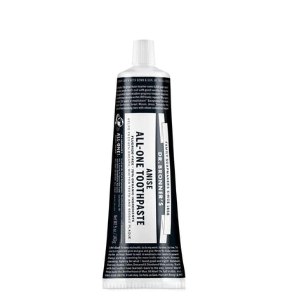 Dr. Bronner's All-One Toothpaste (Anise, 5 oz) - 70% Organic Ingredients, Fluoride-Free, SLS-Free, Vegan