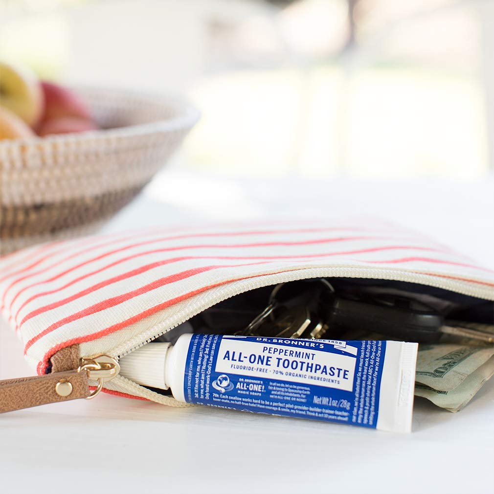 Dr. Bronner’s All-One Toothpaste Peppermint 3-Pack – 1 oz Each, 70% Organic