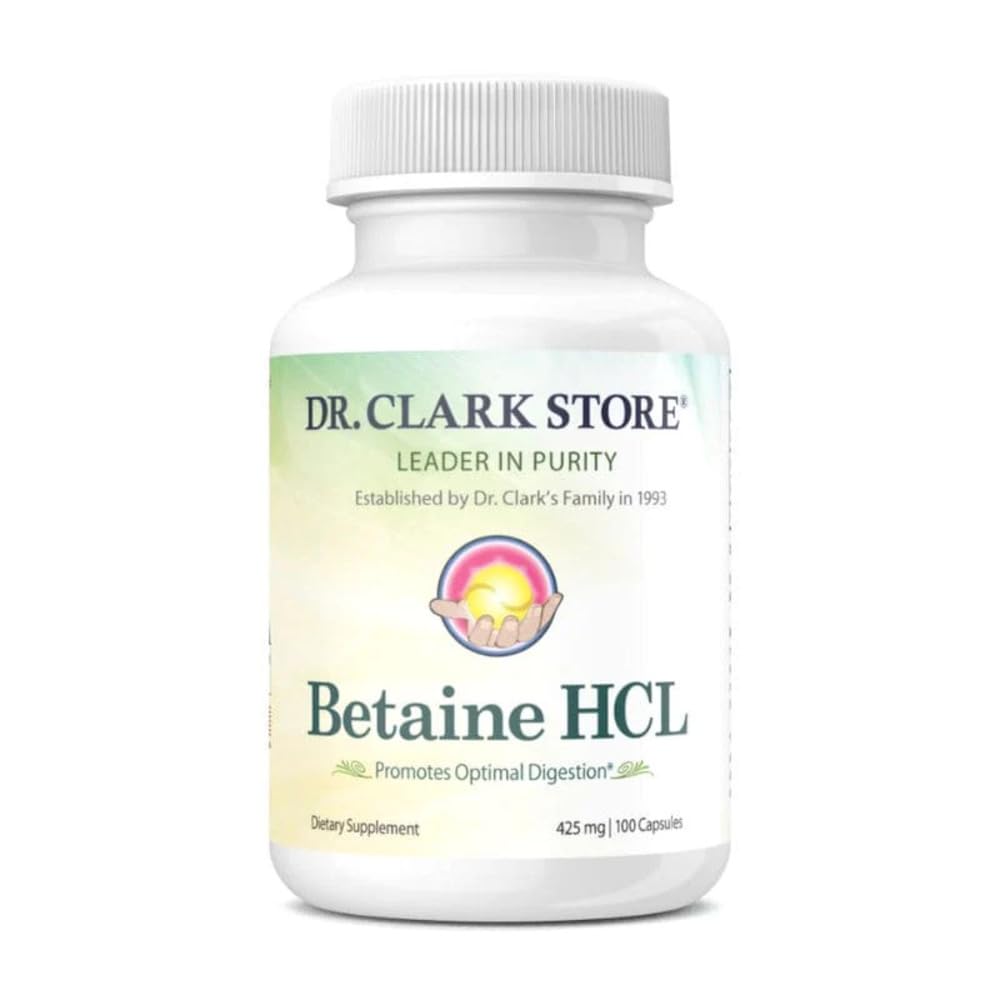Dr Clark Betaine HCL Digestive Enzymes – 2 Pack, 100 Capsules, 425 mg