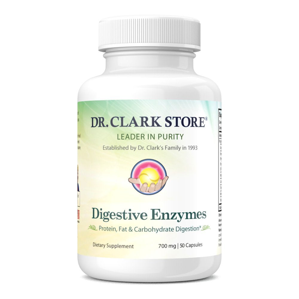 Dr. Clark Digestive Enzymes Supplement – 700mg, 50 Gelatin Capsules
