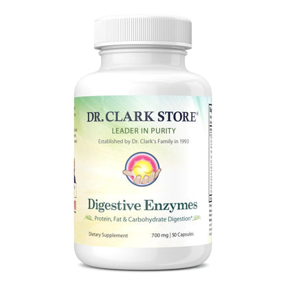 Dr. Clark Digestive Enzymes Supplement – 700mg, 50 Gelatin Capsules