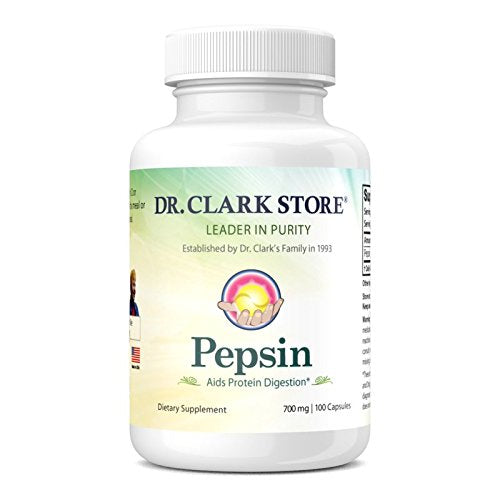 Dr. Clark Pepsin Supplement 700mg - 100 Capsules | Digestive Enzymes