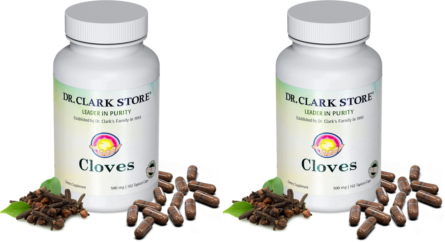 Dr Clark Store Cloves Vegetarian 500mg | 102 Tapioca Capsules Pack of 2 | Liver & Circulation Support