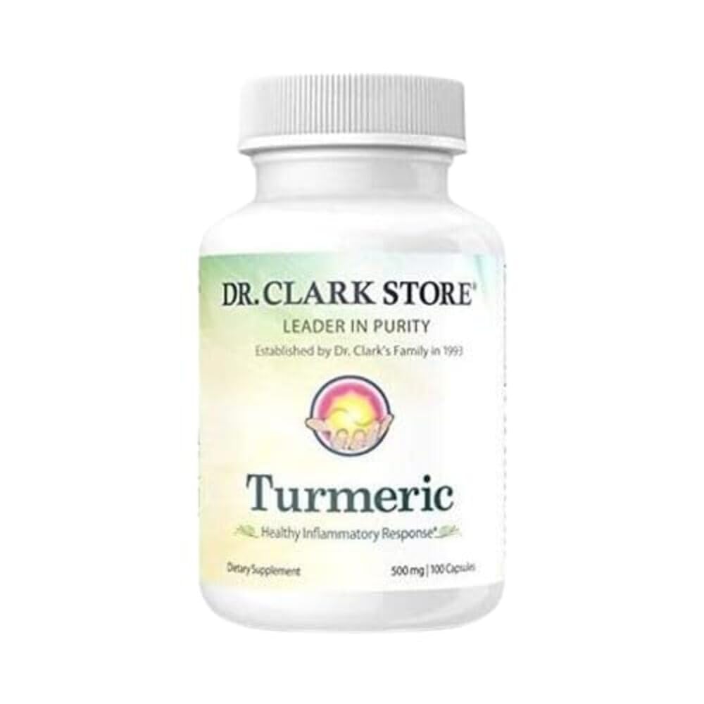 Dr Clark Store Turmeric Curcumin 500mg – 100 Capsules | Immune Support, Vegan, Non-GMO