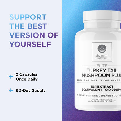 Dr. Emil Nutrition Elite Turkey Tail Twin Pack | Immune & Gut Health